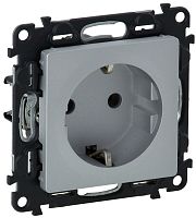 Розетка с заземлением без рамки Legrand Valena Life 1-м. алюминий картинка